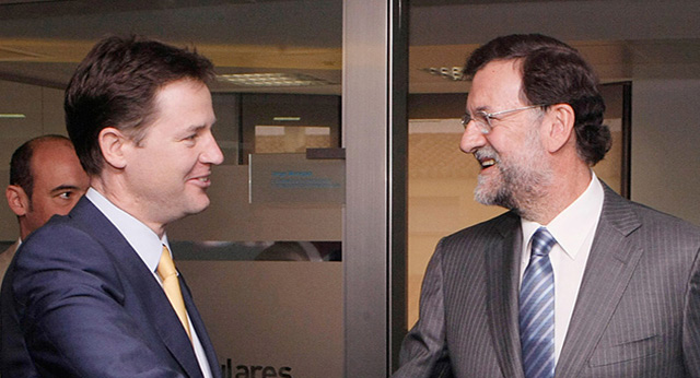 Mariano Rajoy recibe a Nick Clegg