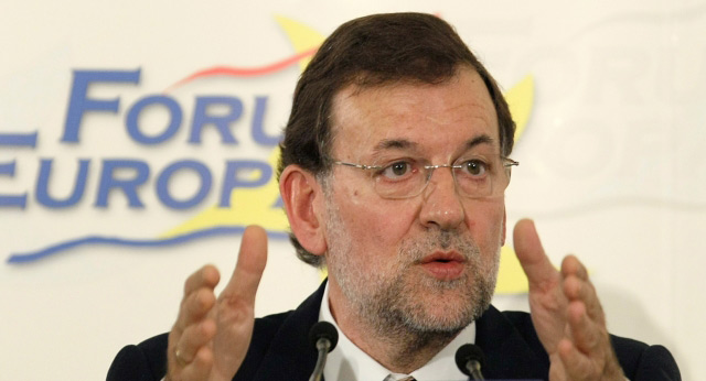 Mariano Rajoy durante su intervención en el desayuno informativo de Fórum Europa
