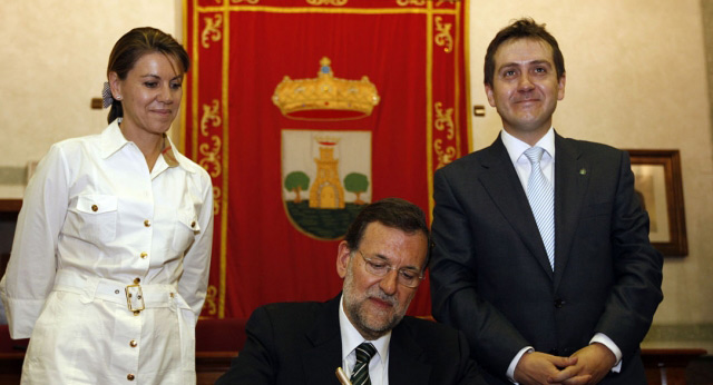 Mariano Rajoy y María Dolores de Cospedal en Torrijos (Toledo)