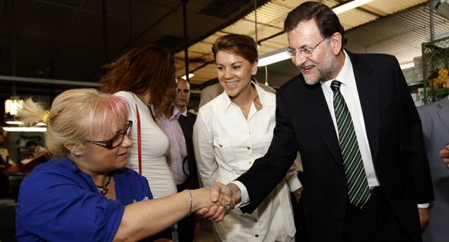 Mariano Rajoy y María Dolores de Cospedal en Torrijos (Toledo)