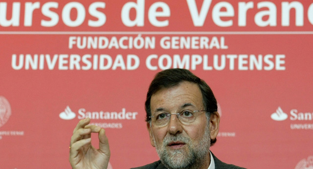 Mariano Rajoy durante su Conferencia en El Escorial