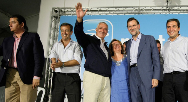 Mariano Rajoy y Javier Arenas en la presentación de candidatos del PP de la Costa del Sol