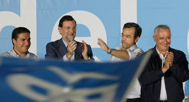 Mariano Rajoy y Javier Arenas en la presentación de candidatos del PP de la Costa del Sol