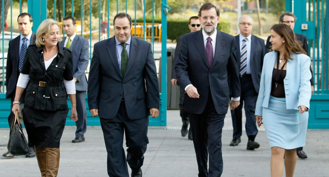 Mariano Rajoy visita un colegio en Moratalaz