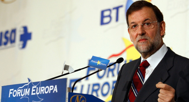 Mariano Rajoy durante su conferencia en el desayuno Fórum Europa