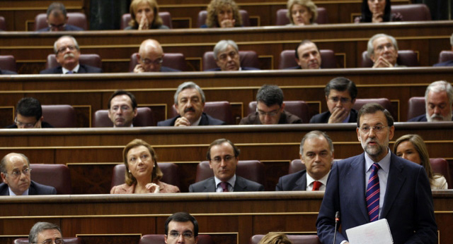 Mariano Rajoy durante su intervención en la sesión de control al Gobierno