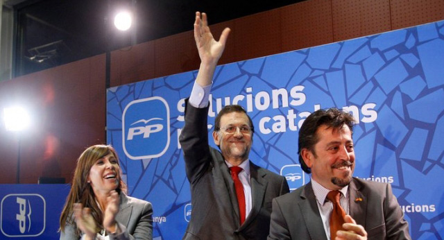 Mariano Rajoy y Alicia Sánchez Camacho durante el acto Cunit