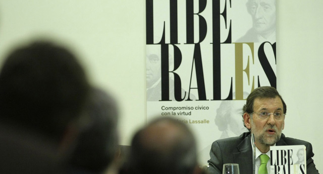 Mariano Rajoy en la presentación del libro de Lasalle