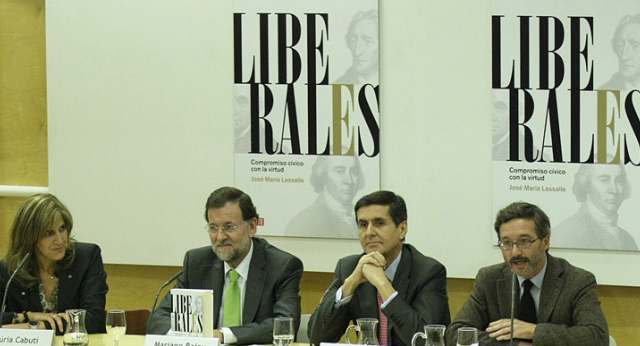 Mariano Rajoy en la presentación del libro de Lasalle