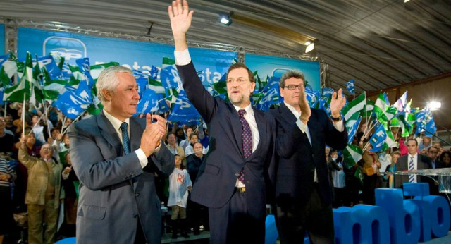 Mariano Rajoy clausura un acto en Mairena de Aljarafe junto con Javier Arenas