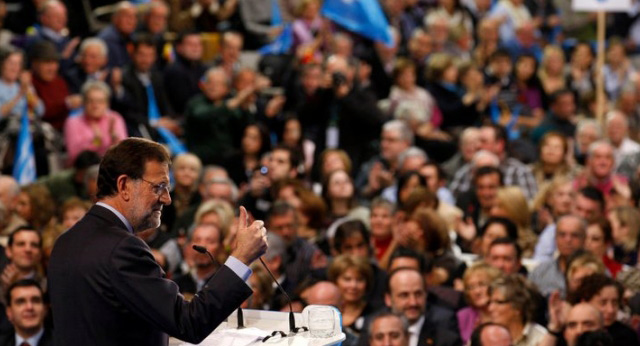 Mariano Rajoy durante su intervención en el mitin