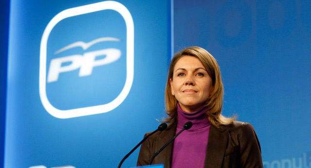La secretaria general del PP, María Dolores de Cospedal