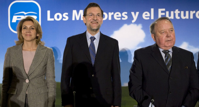 Mariano Rajoy y María Dolores de Cospedal en la Conferencia Europea de Mayores