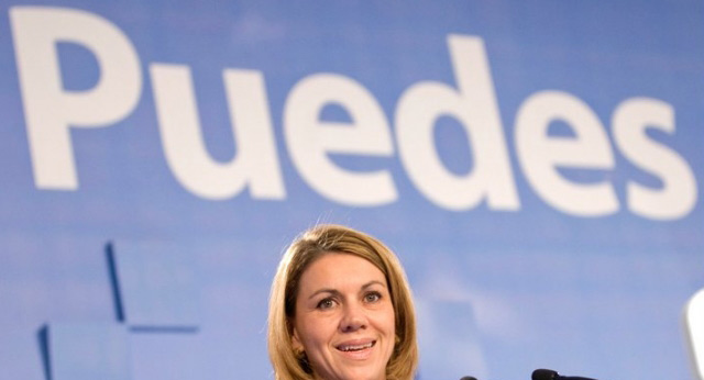 Maria Dolores de Cospedal durante su intervención en la presentación del Programa Marco del PP