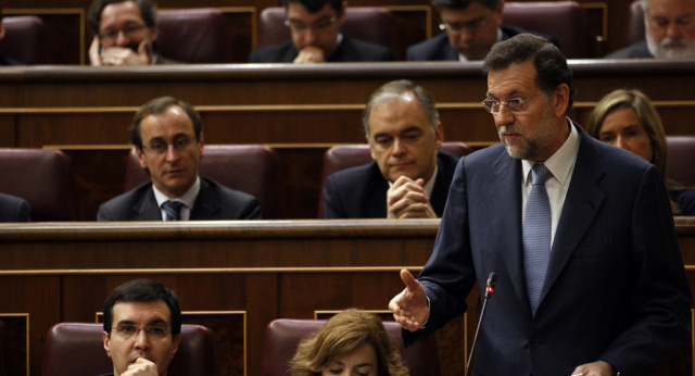 Mariano Rajoy durante su intervención en la sesión de control al Gobierno