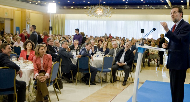 Mariano Rajoy durante su intervención en un acto del PP en Talavera de la Reina