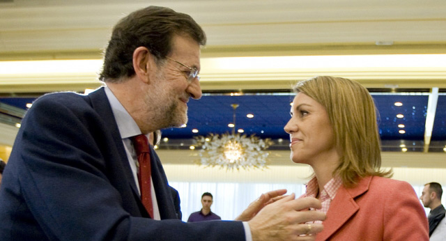 Rajoy y Cospedal en un acto del PP en Talavera de la Reina