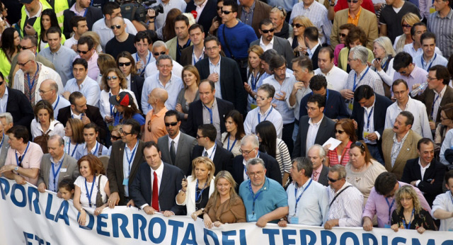 Manifestación en apoyo a las víctimas del terrorismo