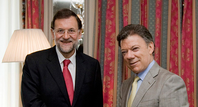 Mariano Rajoy con el presidente de Colombia, Juan Manuel Santos