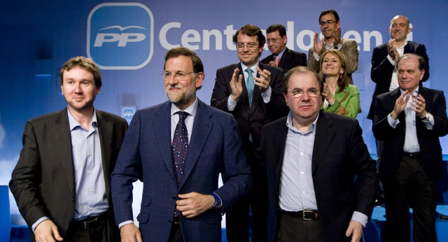 Mariano Rajoy en un acto del PP de Burgos