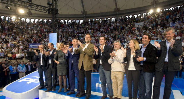 Mariano Rajoy en un acto del PP en Pontevedra