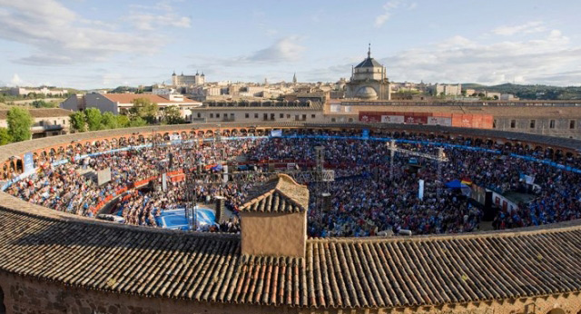 Mariano Rajoy durante su intervención en el mitin de Toledo