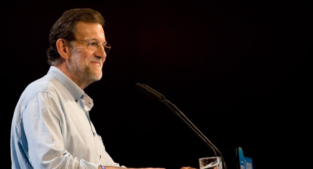 Mariano Rajoy, presidente del PP, durante su intervención