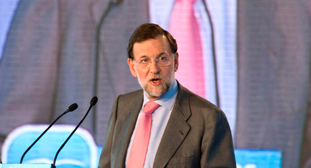 Mariano Rajoy, presidente del PP, durante su intervención