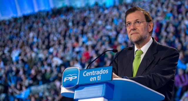 El presidente del PP durante su intervención en Oviedo