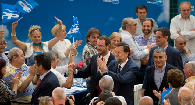 Mariano Rajoy en un acto del PP en Vitoria
