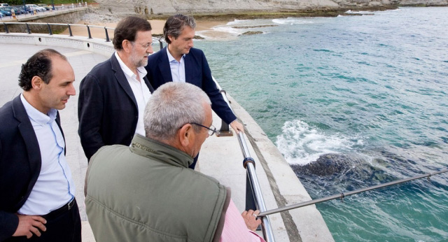 Mariano Rajoy, nacho Diego e Íñigo de la Serna en Santander