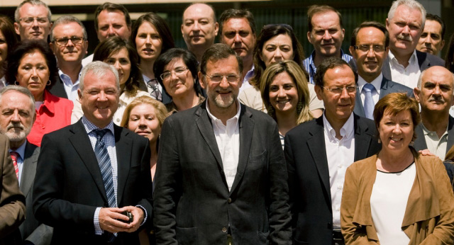 Mariano Rajoy con candidatos en Murcia