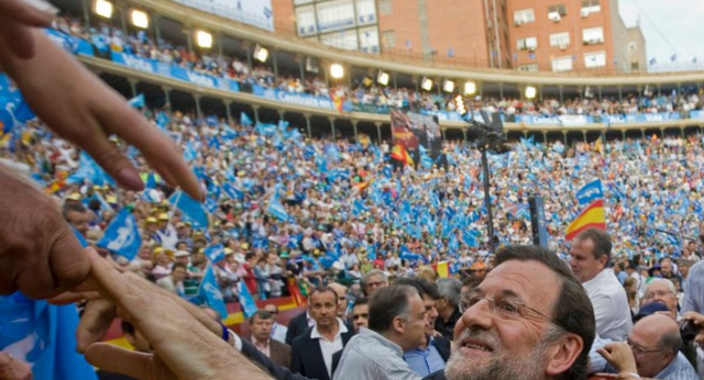 Mariano Rajoy durante el mitin en Valencia