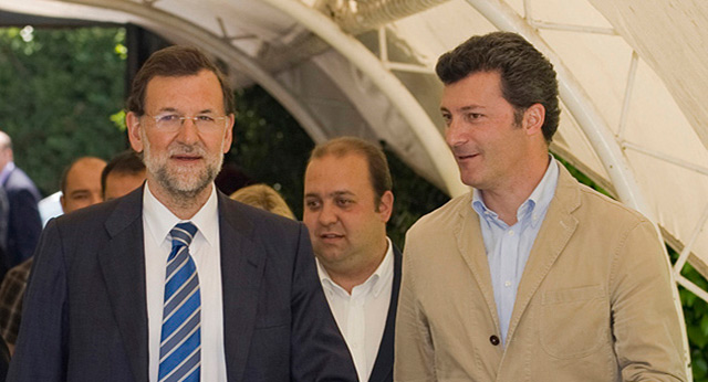 Mariano Rajoy con Santiago Cervera en Navarra