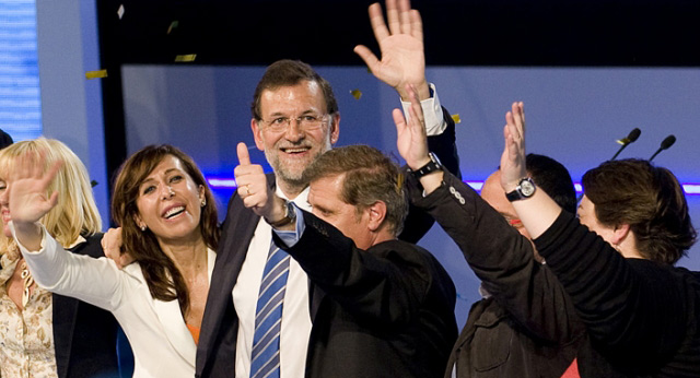 Mariano Rajoy interviene en un acto del PP en Hospitalet de Llobregat