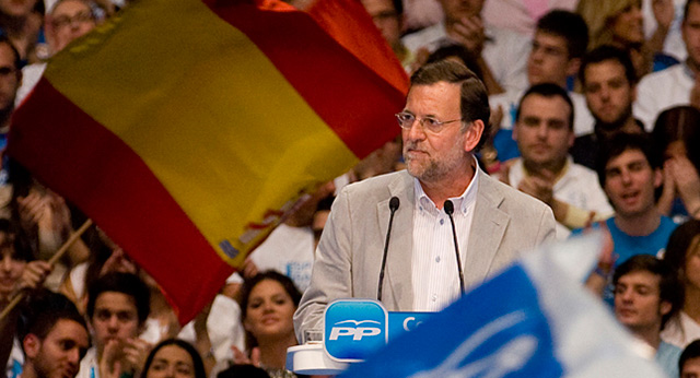 Mariano Rajoy durante su intervención en el acto de cierre de campaña