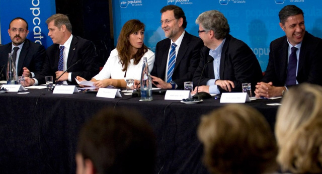 Rajoy preside la reunión de la Junta Directiva Regional del Partido Popular de Cataluña en Castelldefels