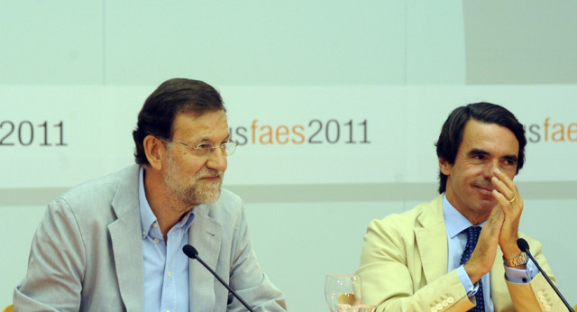 Mariano Rajoy y José María Aznar en la clausura del Campus FAES