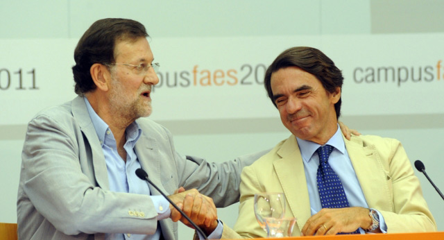 Mariano Rajoy y José María Aznar en la clausura del Campus FAES