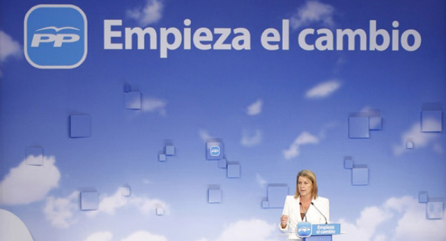 La secretaria general del PP, María Dolores de Cospedal