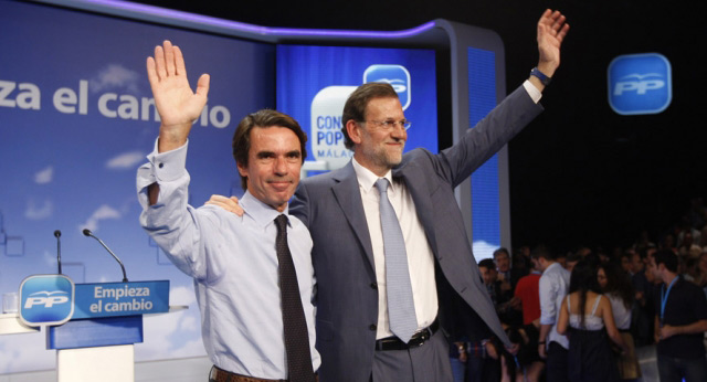 José María Aznar y Mariano Rajoy durante la inauguración de la Convención