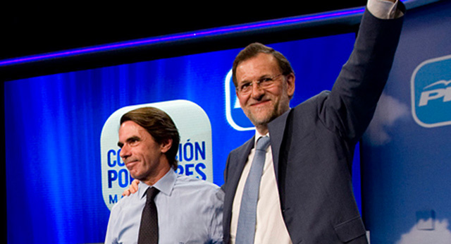 José María Aznar y Mariano Rajoy durante la inauguración de la Convención