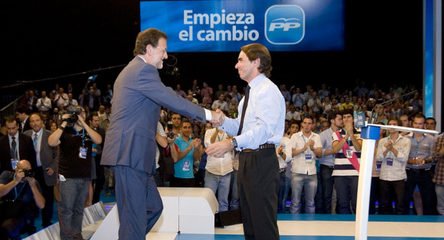 José María Aznar y Mariano Rajoy durante la inauguración de la Convención