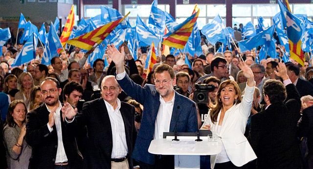 Mariano Rajoy en Cerdanyola con Alicia Sánchez Camacho y Jorge Fernández