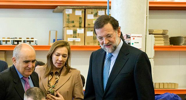 Mariano Rajoy y Elvira Fernández visitan un centro de discapacitados en Logroño