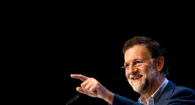 El Presidente del Partido Popular en el acto mitin en Pamplona.
