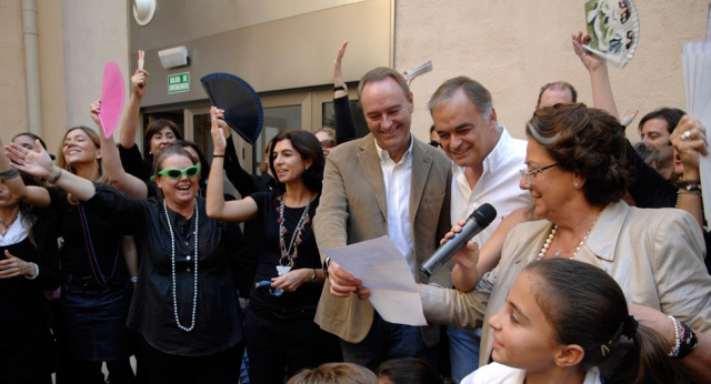 Esteban González Pons con Alberto Fabra y Rita Barberá