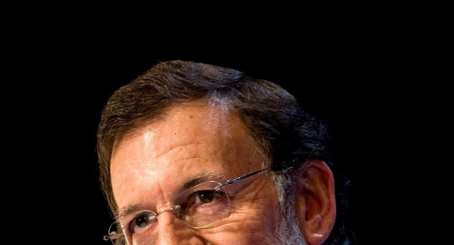El Presidente del Partido Popular en el acto mitin en Pamplona.