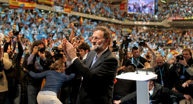 Mariano Rajoy en el acto de cierre de campaña en Madrid