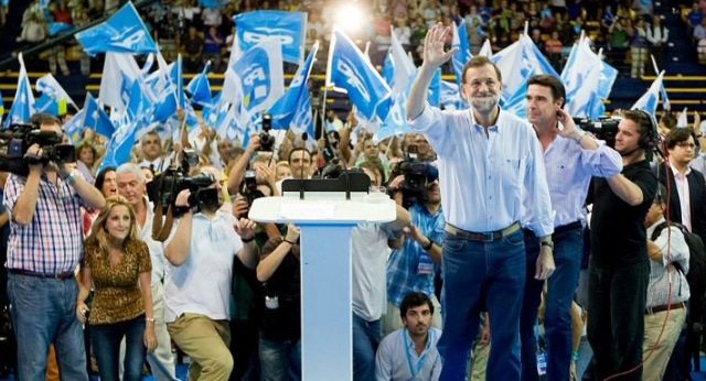 Mariano Rajoy en el mitin de Las Palmas de Gran Canaria